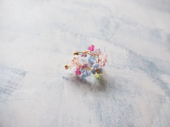 flower ear cuff(bell flower clear） 1枚目の画像