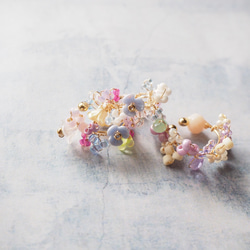 flower ear cuff(bell flower clear） 2枚目の画像