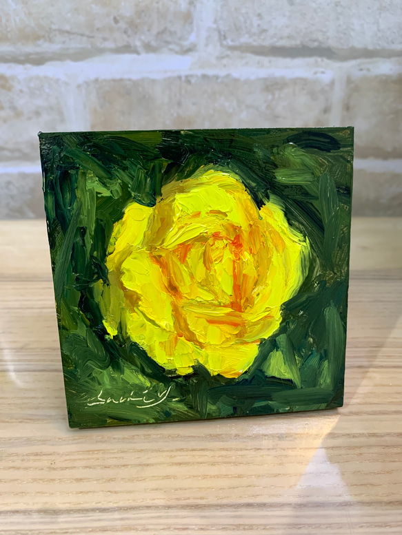 油彩画　Yellow Rose In Full Bloom 2枚目の画像