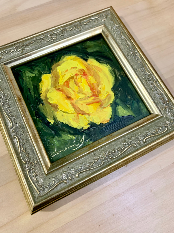 油彩画　Yellow Rose In Full Bloom 6枚目の画像