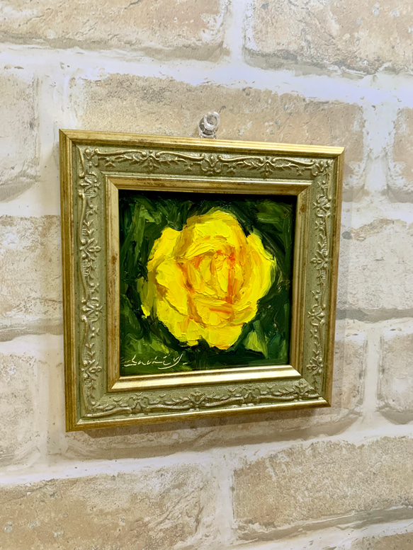 油彩画　Yellow Rose In Full Bloom 5枚目の画像