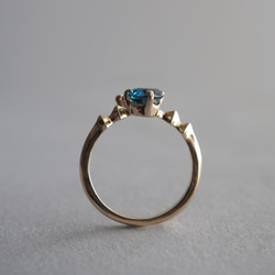 Natural stone k10リング（London Blue Topaz＆Champagne Garnet） 3枚目の画像