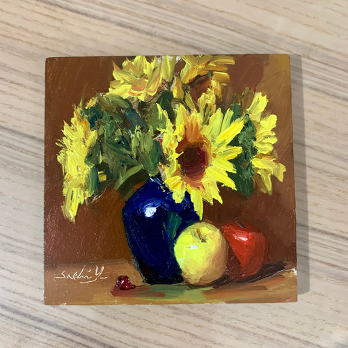 油彩画 Sunflowers Delight 絵画 Sachi Yoshimoto Art 通販