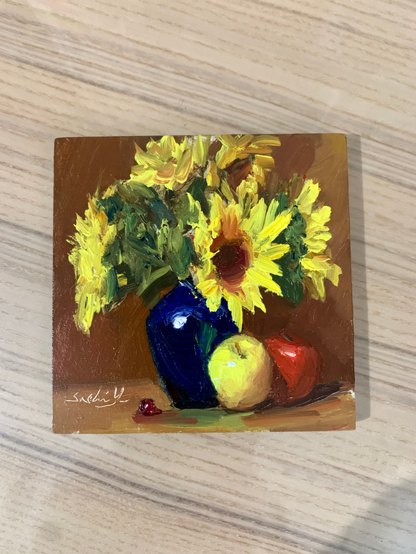 油彩画　Sunflowers Delight 3枚目の画像
