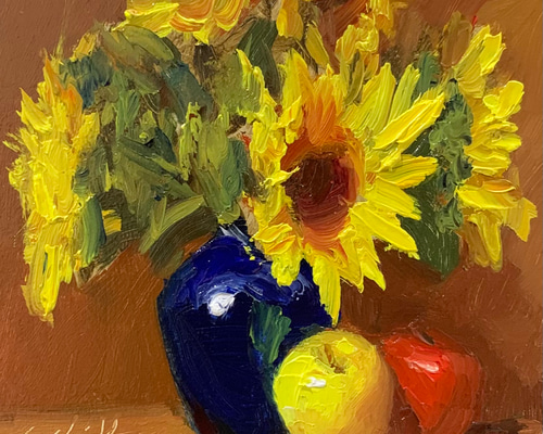 油絵 絵画 【sunflower】 油絵 油彩 油彩画 絵 絵画 【向日葵】 | HIROSHI1990