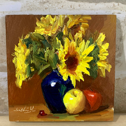油彩画　Sunflowers Delight 6枚目の画像