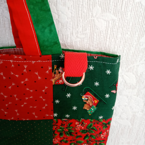 クリスマスカラー☆トートバッグ☆パッチワーク☆ハンドメイド トート