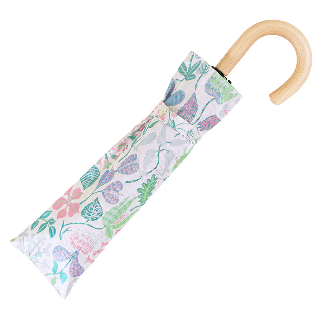 晴雨兼用傘 日傘 折りたたみ傘 レディース 雨傘 日本製  北欧 おしゃれ かわいい  ボタニカル 植物柄 水色