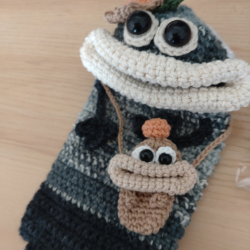 受注制作 パクパクモンスター スマホショルダー ポシェット 小物