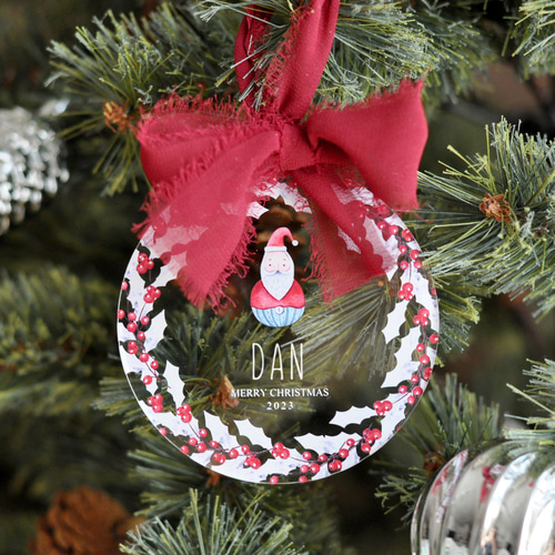 アクリルクリスマスオーナメント】ホワイトリース｜選べるデザイン｜お