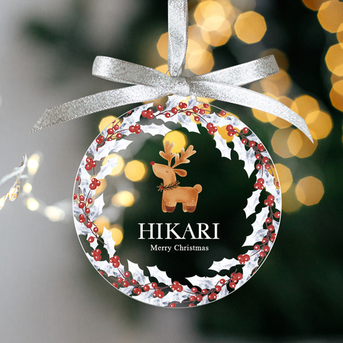 アルバム飾り　クリスマスオーダー　受付中(^-^) アクリルクリスマスオーナメント】ホワイトリース｜選べるデザイン｜お