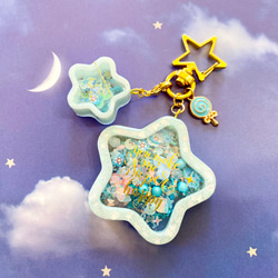 彩　春満開　桜シャカシャカキーホルダー ゆめかわいい カラフル 虹 星 シャカシャカ キーホルダー 誕生日