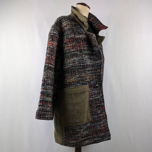 裂織コート　ウールコンビ 裂織コート　ウールコンビ 裂織コート　ウールコンビ UOI2599056161(20000円)