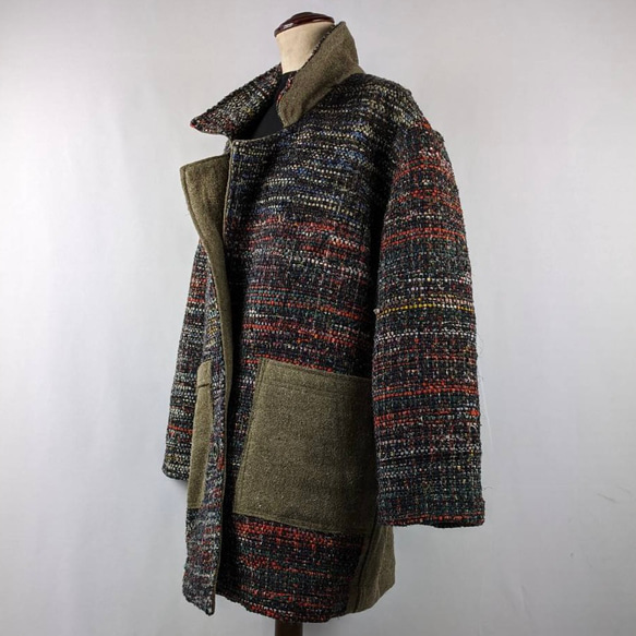 裂織コート　ウールコンビ 裂織コート　ウールコンビ 裂織コート　ウールコンビ UOI2599056161(20000円)