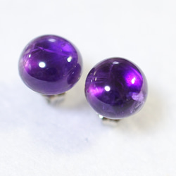 （1 件）紫水晶耳釘，8 毫米（鈦柱） 第2張的照片