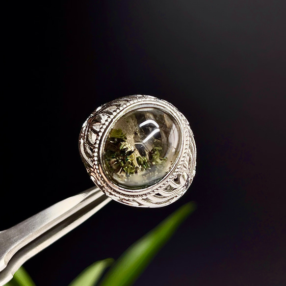 【超美品】ガーデンクォーツ　リング　シルバーリング 指輪　天然石　水晶　W87 3枚目の画像
