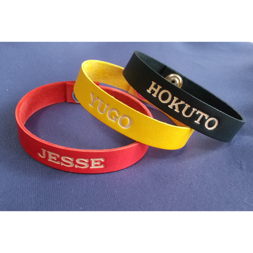 推し活グッズにも】好きな色と名入れで作るレザーブレスレット（本革