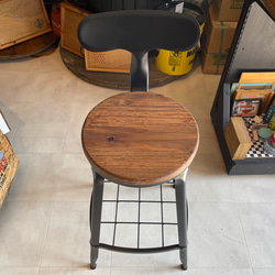 在庫あり　即納　Ok  Hotaru 椅子　キッチン　チェアー　リビング　ダーク　アイアン　家具　天然木　無垢材 5枚目の画像