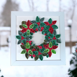 赤い花のクイリングペーパーアート その他インテリア雑貨 Craft Studio