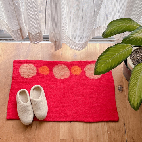 マット 羊毛 フェルト 45×70 ハンドメイド ネパール バイカラー マット 羊毛 フェルト 45×70 ハンドメイド ネパール バイカラー