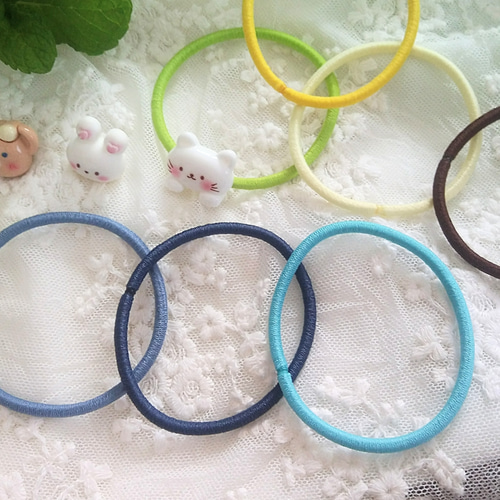 大人用手首ゴム【ひとまわり大きなタイプ】うさぎねこくま 金属なし