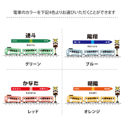 名入れ 半袖 前開き ロンパース 電車 でんしゃ 列車 【3両電車】［smr-vehicle62］ 出産祝い プレゼント 3枚目の画像