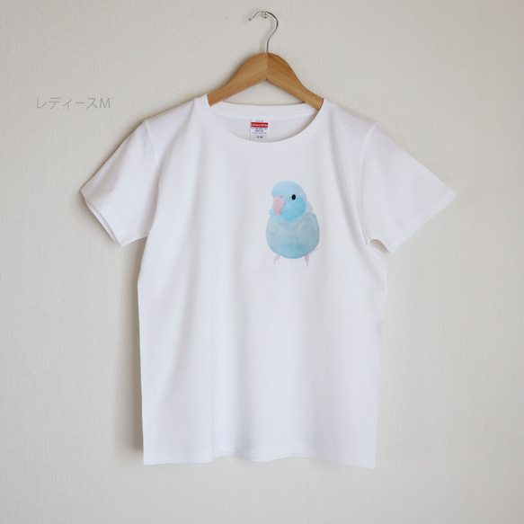 p-jet　マメルリハ ブルーパステル  Tシャツ  /  鳥 インコ 1枚目の画像