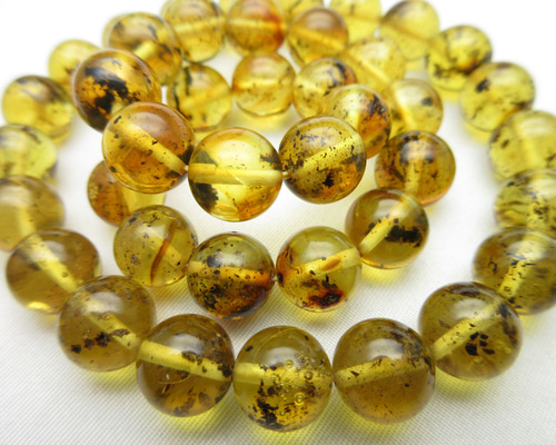 琥珀 卵型ペア 2個合計 43.27ct ルース （【琥珀(アンバー)】/玉