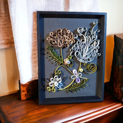 赤い花のクイリングペーパーアート その他インテリア雑貨 Craft Studio