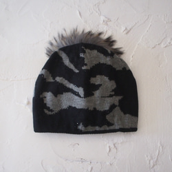 【滑らかな編み目とシンプルなデザイン】ブラウジングニット帽・迷彩KH 13枚目の画像