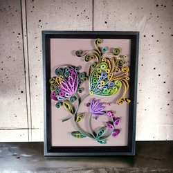 赤い花のクイリングペーパーアート その他インテリア雑貨 Craft Studio