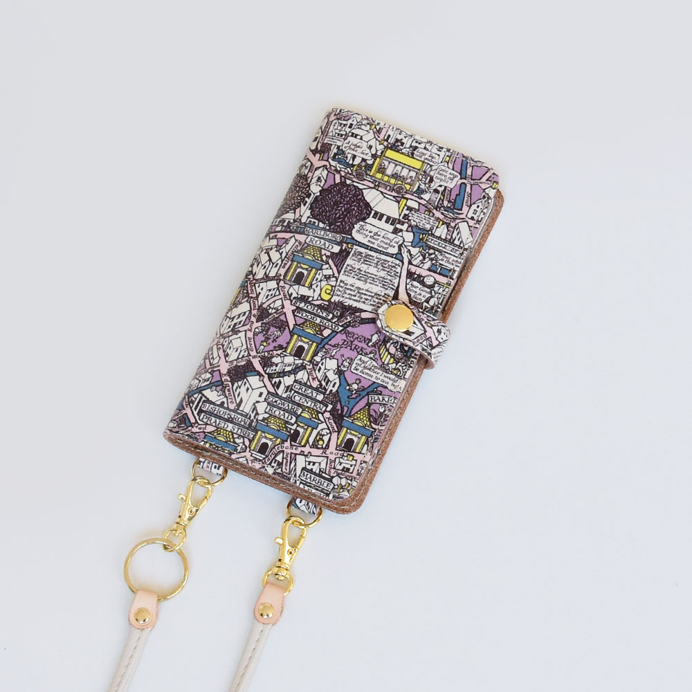 LIBERTY FABRIC使用♪ 縦吊り 全機種対応 スマホケース 手帳型 「ビッグ・スモーク」 名入れ 刻印