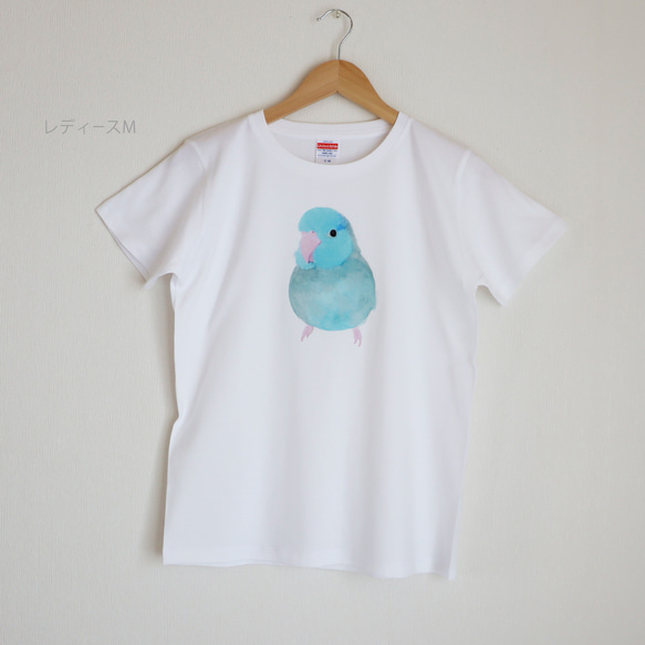 p-jet　マメルリハ ブルー  Tシャツ  /  鳥 インコ 1枚目の画像