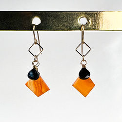 Style.K】 14kgf ブルーオパールピンクオパールコッパー ピアス 天然石