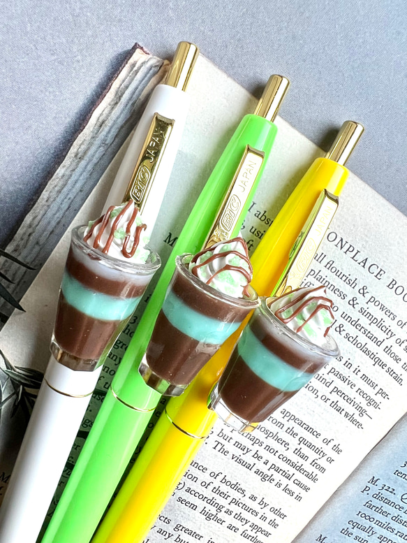 【チョコミント】　チョコレートドリンク　ボールペン  ミニチュア 3枚目の画像
