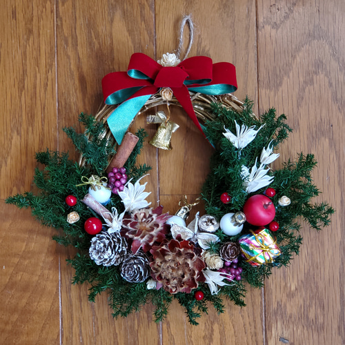 小さなクリスマスリース 1点限定 (Creema限定) プリザーブドフラワー