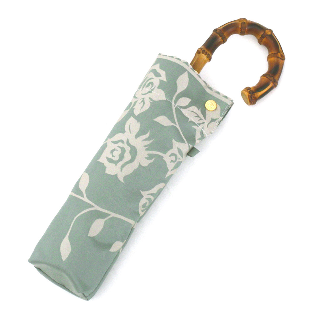 晴雨兼用傘 日傘 折りたたみ傘 レディース 雨傘 日本製  おしゃれ 大人 かわいい ビジネス 竹 バラ セイジグリーン