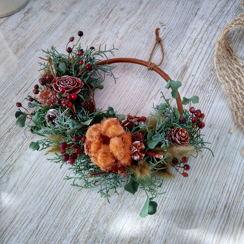 針葉樹 ブルーアイス ユーカリ グリーン ナチュラル クリスマスリース  