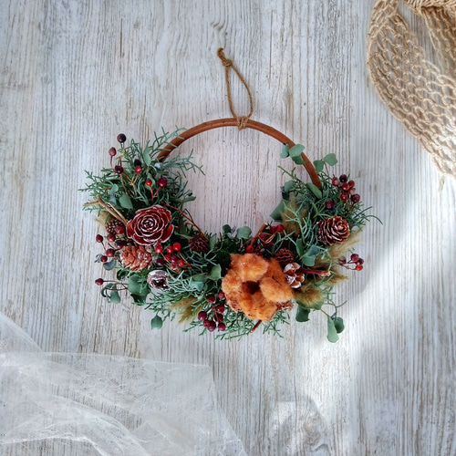 針葉樹 ブルーアイス ユーカリ グリーン ナチュラル クリスマスリース  