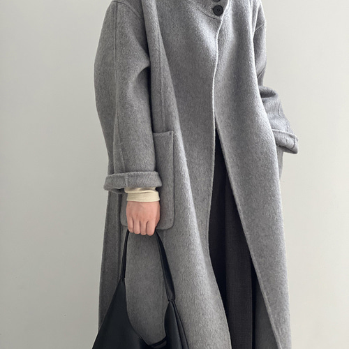 気品スタンドカラーリバーシブルウールコートレディース秋冬新作高級感