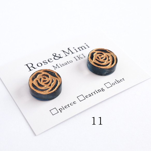 【一点もの】Rose Stamp薔薇の刻印イヤリング&ピアス 9枚目の画像