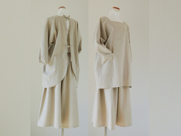 秋冬家事にお役立ち♪コットンリネンのカッポーギ・亜麻色