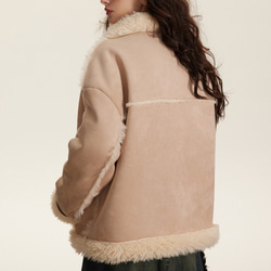 レトロな毛皮の一体綿服冬のコート男女が子羊の綿服を厚くする23-1102 4枚目の画像