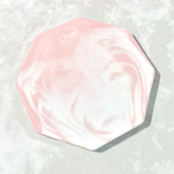 シーリングワックス　大理石風スタンプパッド　六角形　ピンク 2枚目の画像