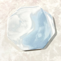 シーリングワックス　大理石風スタンプパッド　六角形　ブルー 1枚目の画像