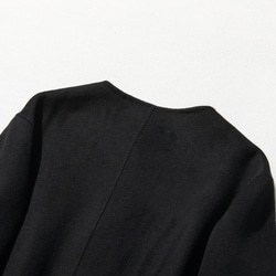 フォーマルからカジュアルまで合わせやすく　ノーカラーウールコート　ブラック231105-2 9枚目の画像