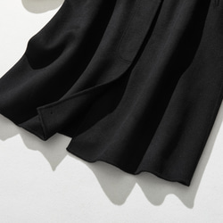 フォーマルからカジュアルまで合わせやすく　ノーカラーウールコート　ブラック231105-2 7枚目の画像