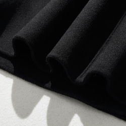 フォーマルからカジュアルまで合わせやすく　ノーカラーウールコート　ブラック231105-2 12枚目の画像