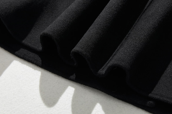 フォーマルからカジュアルまで合わせやすく　ノーカラーウールコート　ブラック231105-2 12枚目の画像