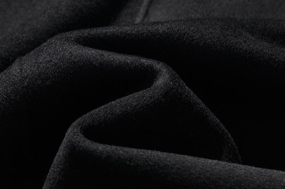 フォーマルからカジュアルまで合わせやすく　ノーカラーウールコート　ブラック231105-2 11枚目の画像